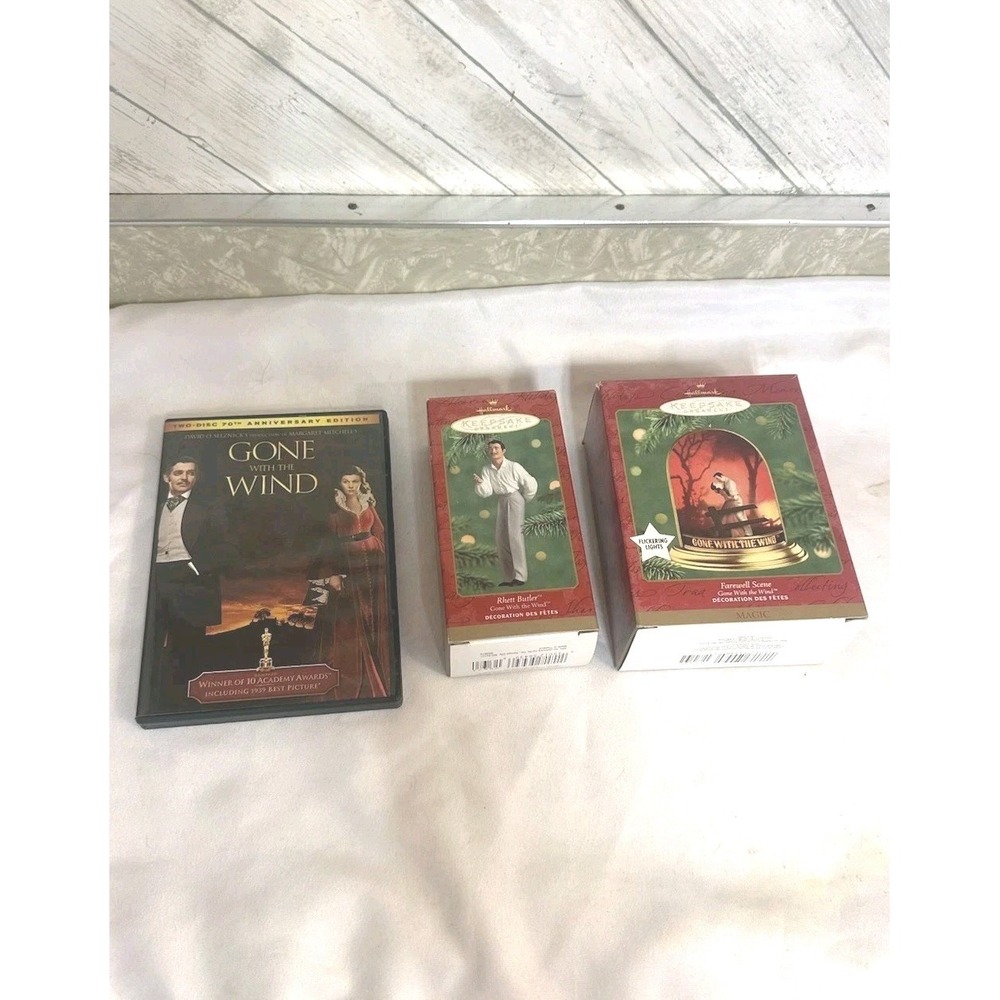Gone With The Wind Hallmark Keepsake Ornaments + DVD | Rhett Butler, Scarlett O.